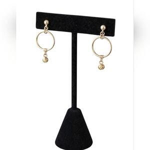 1928 Goldtone Hoop Drop Earrings | Vintage-Inspired Classic